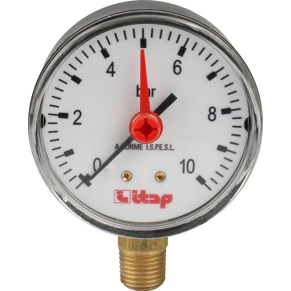Манометр с радиальный подключением, 10 Бар, 1/4" дюйма, ITAP, 482