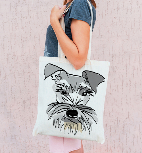 Тканевая сумка "Шнауцер - рисунок"