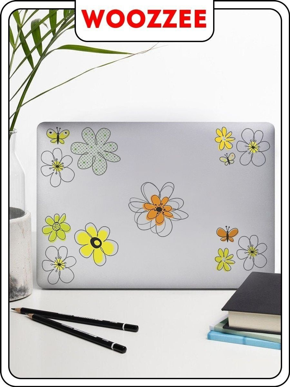 Наклейка декоративная А3 "Цветы, бабочки, букашки"