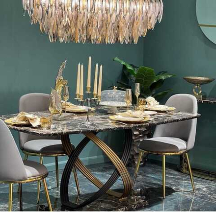 Стол обеденный Ist Casa Сфера, 180х100х76 см, черный мрамор