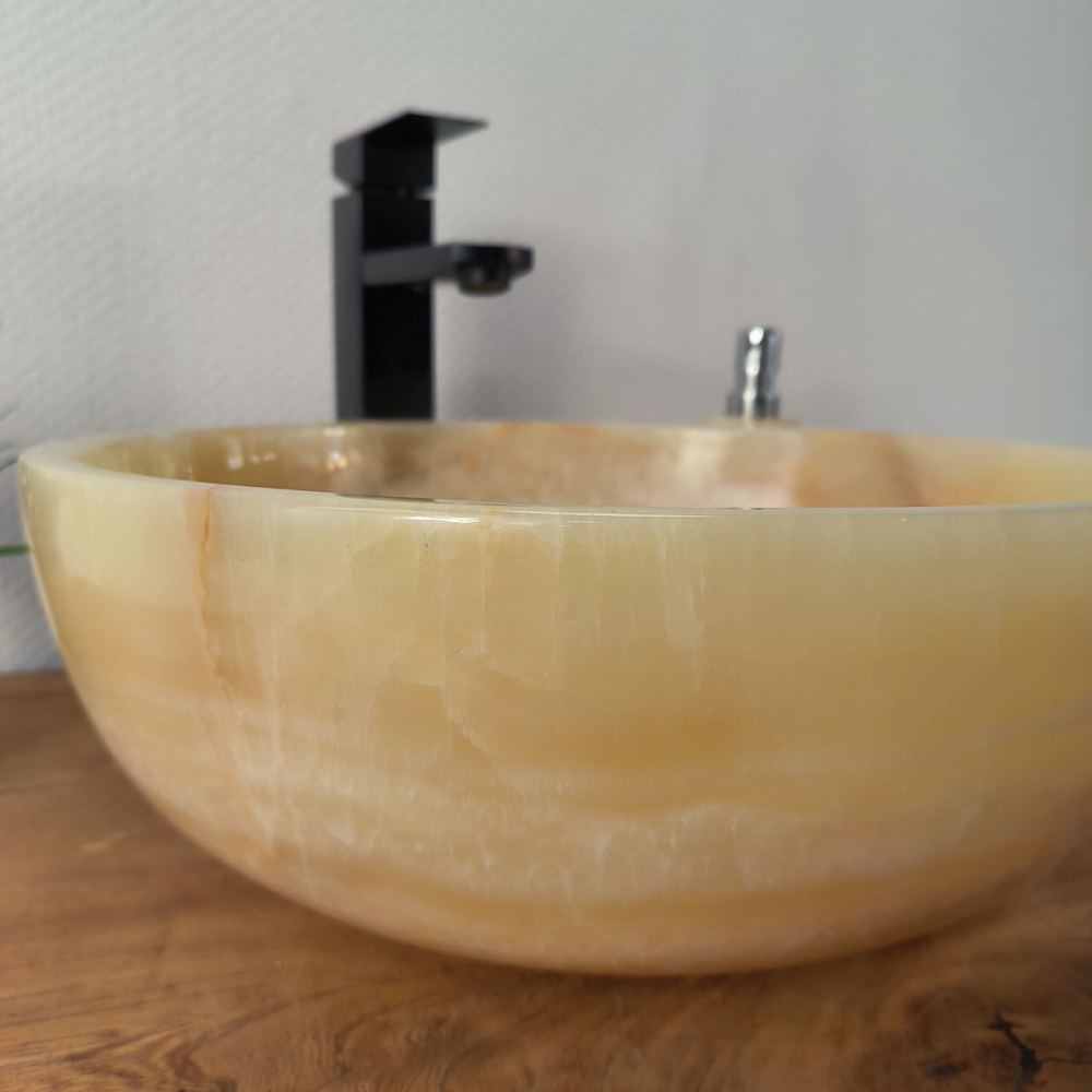 Раковина из оникса Bowl Yellow BO-66081 40*40*15 из натурального камня