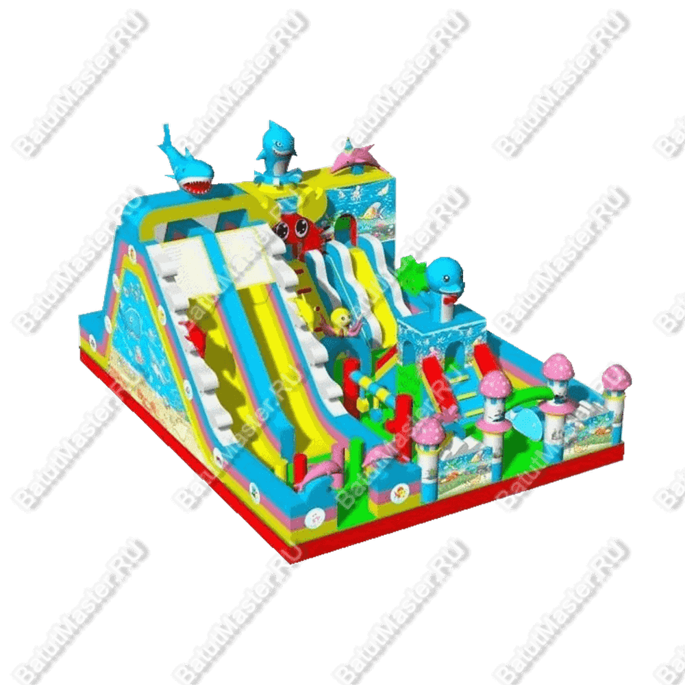 Коммерческий надувной батут "В глубинах моря" 12*9*6,5 м