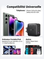 Зарядное устройство 3xUSB C+1xUSB, 65W, Gan X, UGREEN 70774