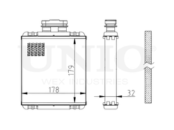 Радиатор отопителя UNIO RAD-20001