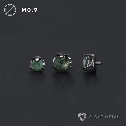 Flat Faceted Moss Agate