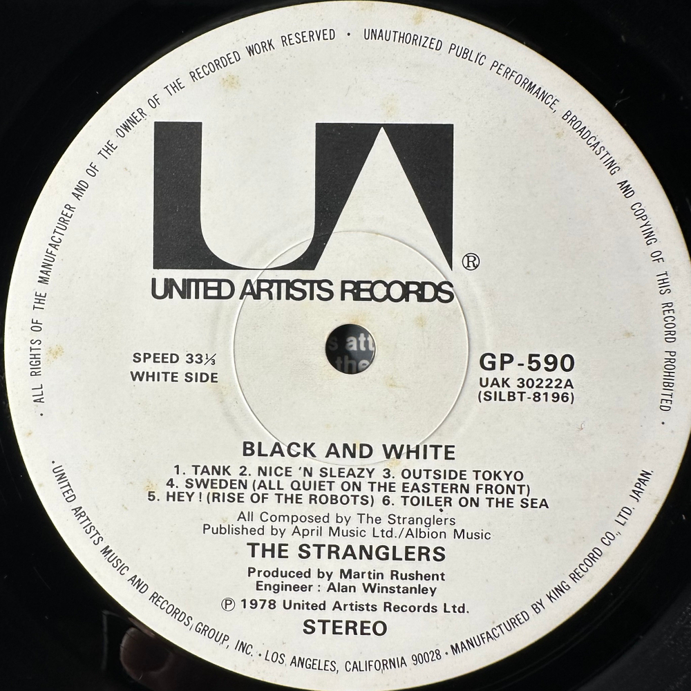 The Stranglers ‎– Black And White (Япония 1978г.)