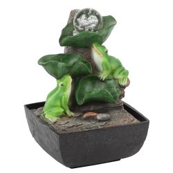 GAFN01-504 GREEN APPLE настольный фонтан с подсветкой Лягушки с шаром | GREEN APPLE