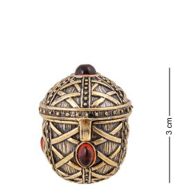 Народные промыслы AM-3788 Шкатулка «Яйцо с наперстком» (латунь, янтарь)