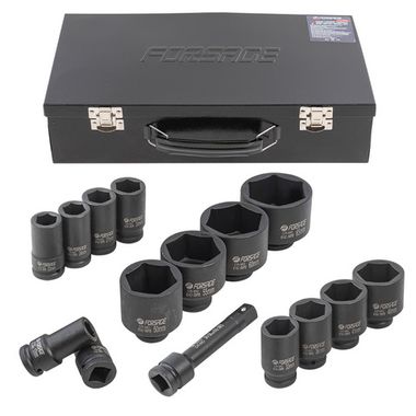 Набор головок ударных глубоких 3/4''14пр.(6гр.)(17,19,22,24,27,30,32,36,41,46,50,55,60,65мм)в метал. кейсе Forsage F-6142-5MPB
