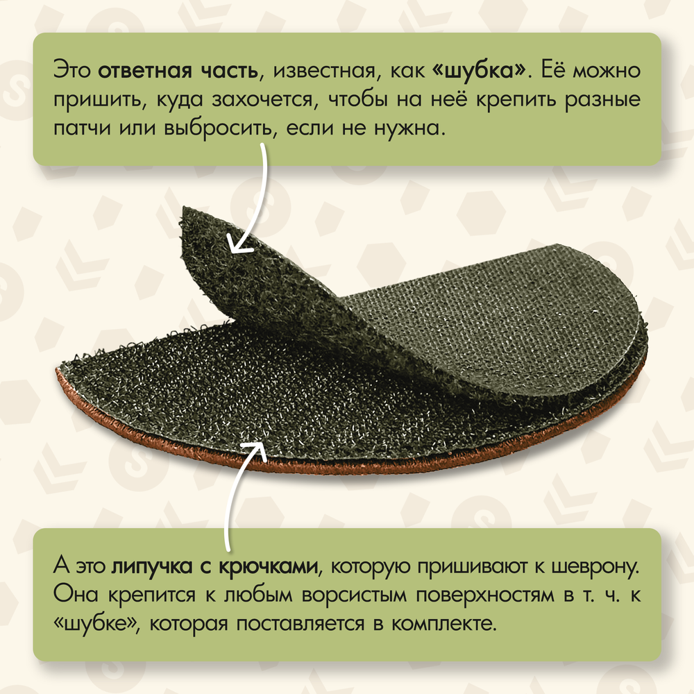 Нашивка на одежду, патч, шеврон на липучке "Золотые руки" (Олива) 8,7х5 см