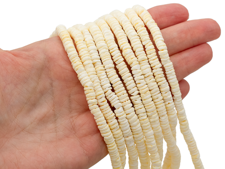 Нить бусин из ракушек 5,5мм (желтый)