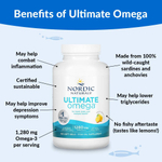 Nordic Naturals, Ultimate Omega, со вкусом лимона, 180 капсул (640 мг в 1 капсуле)