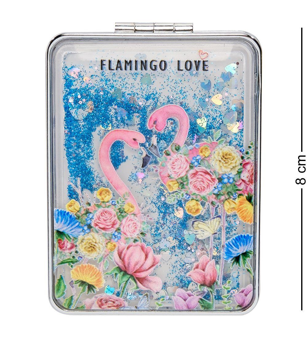WW-111 Зеркало прямоугольное с плавающими блестками «Розовый фламинго» в асс.
