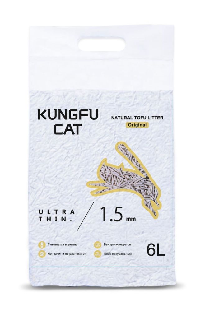 Комкующийся наполнитель Kungfu Cat Tofu Original 6 л