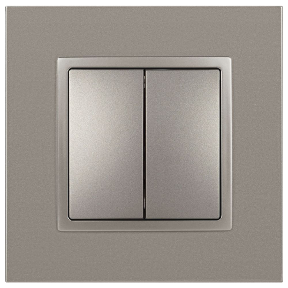 Переключатель ЭРА Elegance 14-1112-16 перекрёстный двойной, 10АХ-250В, титан