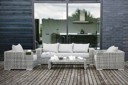 "Тито" лаунж-зона из искусственного ротанга, цвет серый