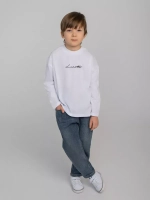Лонгслив для мальчика, белый, в школу