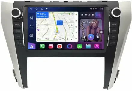 Магнитола Toyota Camry 55 2014-2018 (рамка с крутилками и кнопками) - FarCar BM7044K9M на Android 13, QLED, ТОП процессор, 4Гб+32Гб, CarPlay, 4G SIM-слот