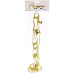 Бусы на ёлку 1,5м «Колокольчики» 2см, Золото