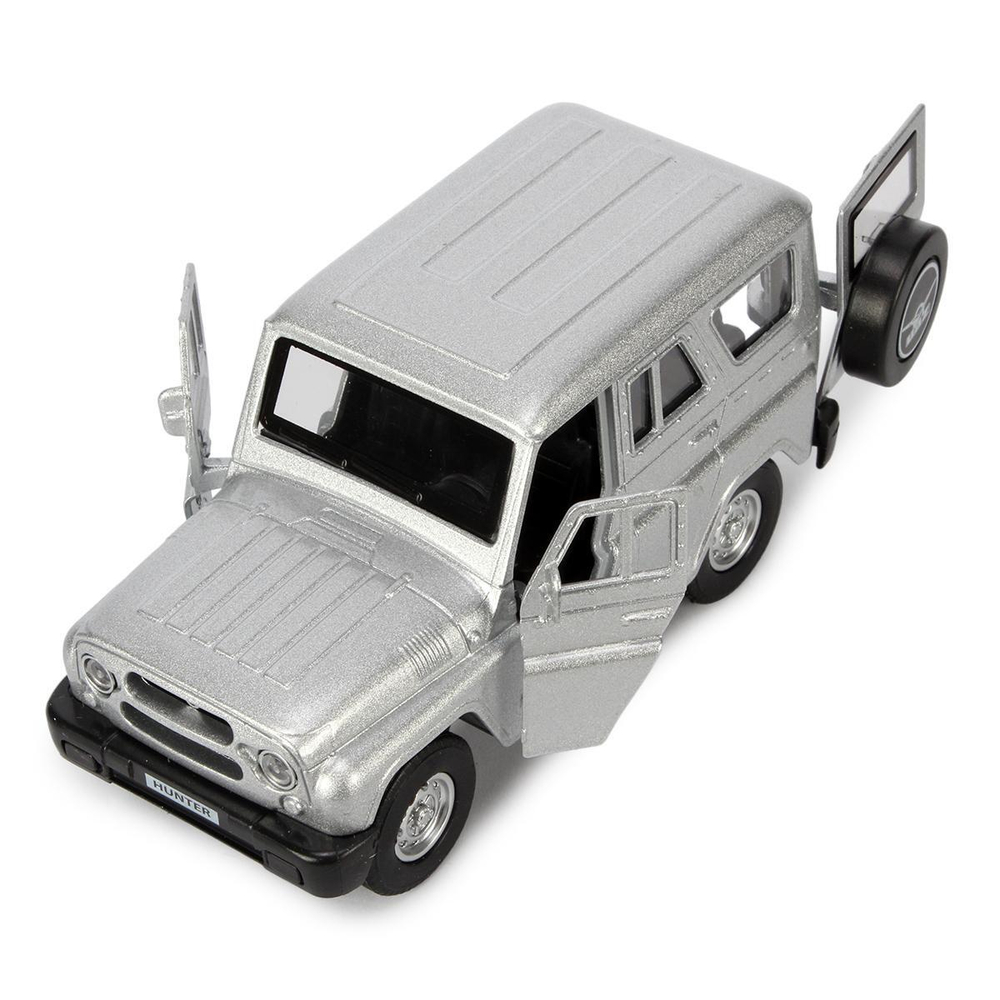 Модель ин. мет. "UAZ Hunter" 12см, открыв. двери, серебристый, в коробка HUNTER-SL (Технопарк)