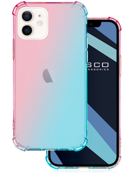 Чехол ROSCO для Apple iPhone 12;Apple iPhone 12 Pro оптом (арт. IP12(12PRO)-HARD-TPU-PINK-BLUE)