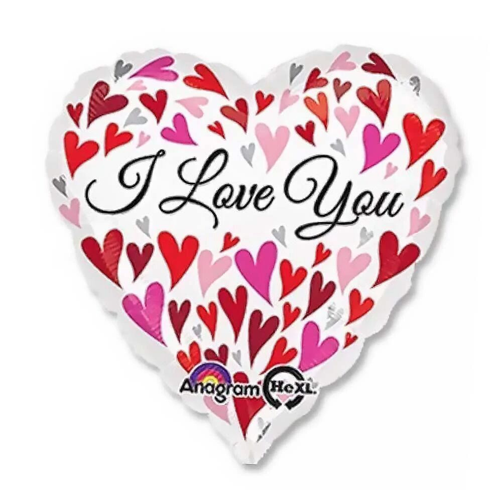 Шар I Love You Водопад сердец, 71см