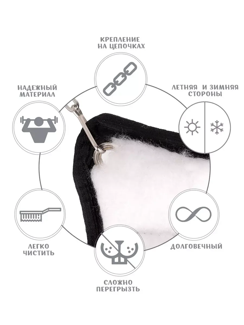 Гамак для грызунов двухсторонний 30*30см