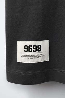 ZARA ФУТБОЛКА С НАДПИСЬЮ, АНТРАЦИТОВО-СЕРЫЙ