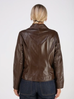 Кожаная куртка демисезонная косуха оверсайз
