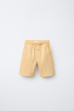 ZARA ШОРТЫ-ДЖОГГЕРЫ ИЗ МЯГКОЙ ТКАНИ, ОРАНЖЕВЫЙ