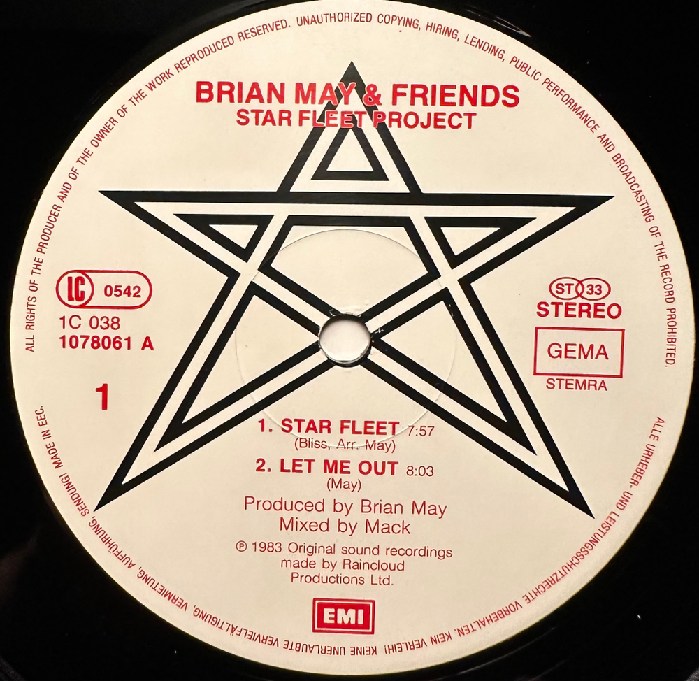 Brian May + Friends - Star Fleet Project (Германия 1983г.) 12", Mini-Album