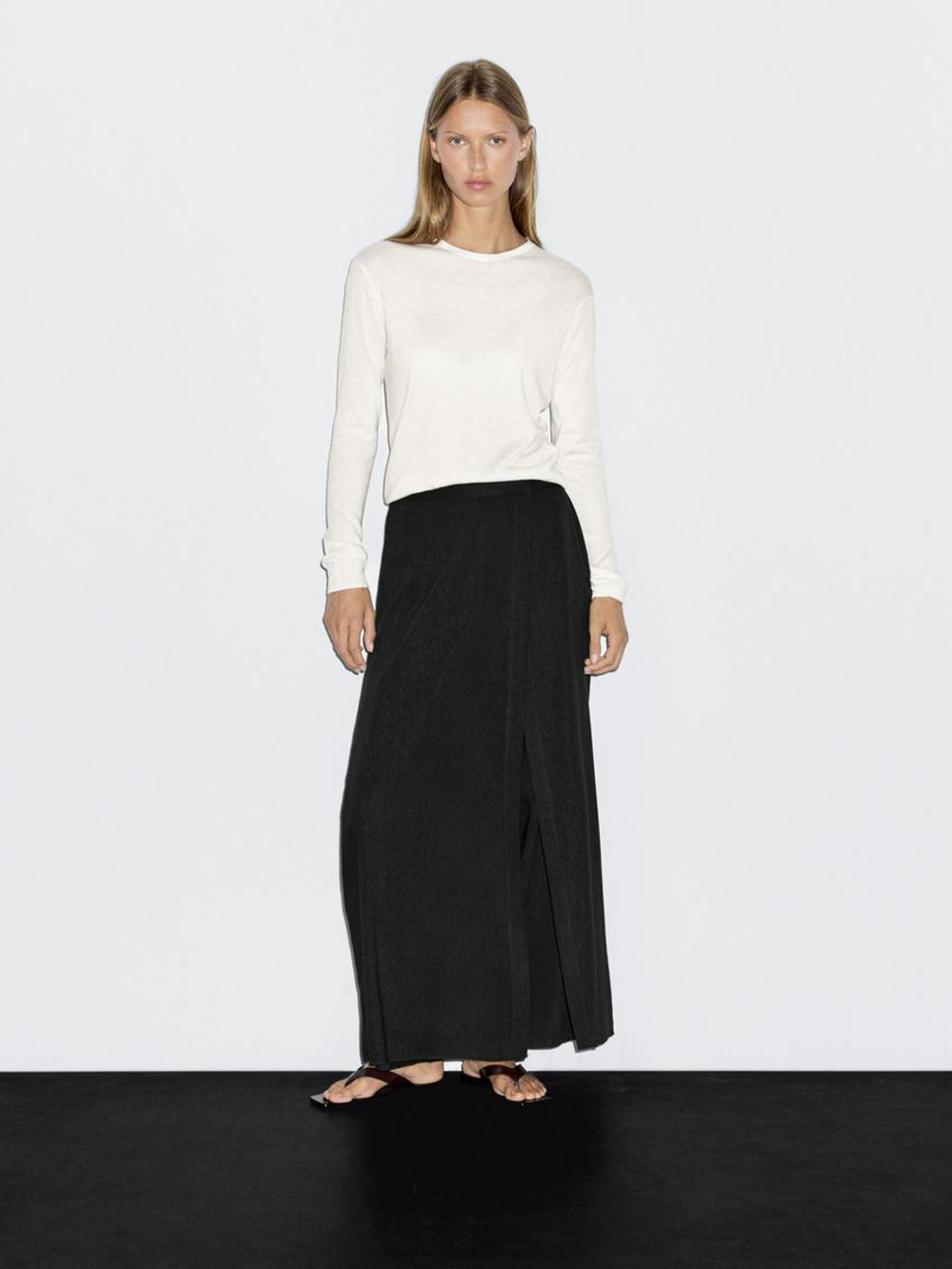 Massimo Dutti Свитер из смесовой шерсти с круглым вырезом, кремовый