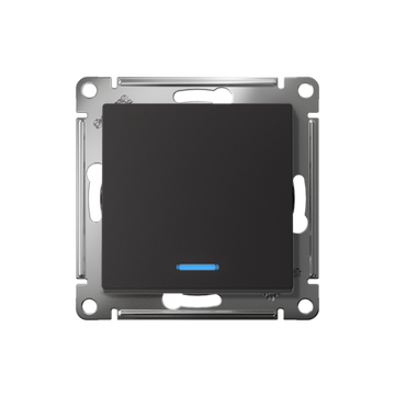 Переключатель проходной 1-кл. СП AtlasDesign 10А IP20 (сх. 6а) 10AX с подсветкой механизм карбон SE ATN001063