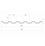 Профнастил НС35 Железный Форт Pe 0,8 мм RAL 7024 графитовый серый