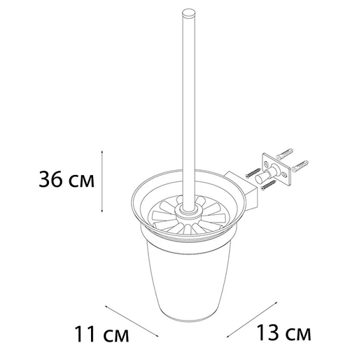 Ёрш для унитаза Fixsen Trend GRAPHITE стекло, графит (FX-98013)
