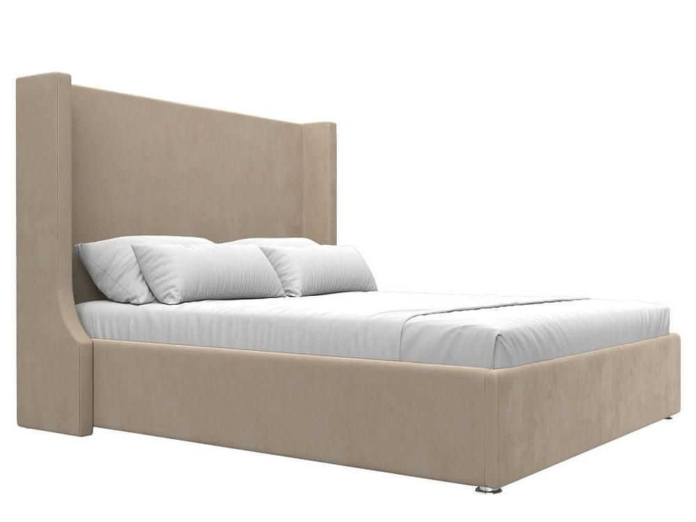 Кровать интерьерная Ларго 160, Бежевый, Велюр, 101317