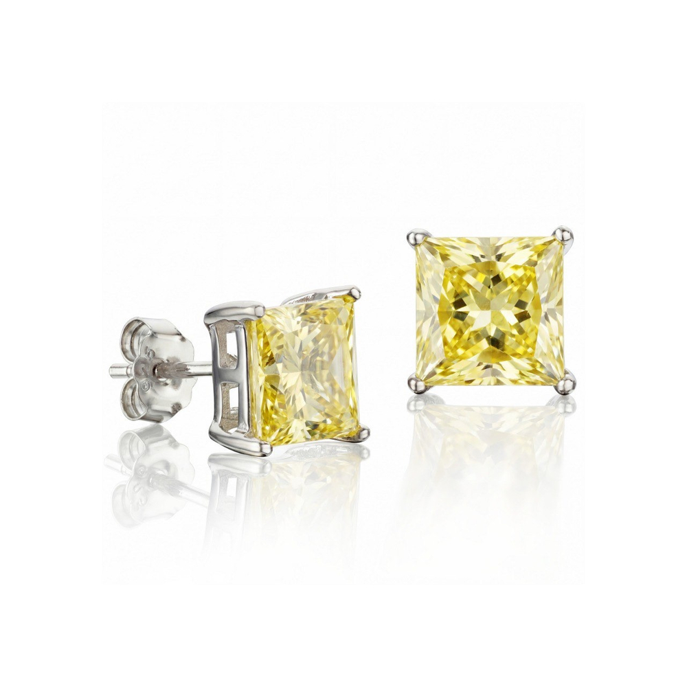 Серьги пусеты Square Light Yellow