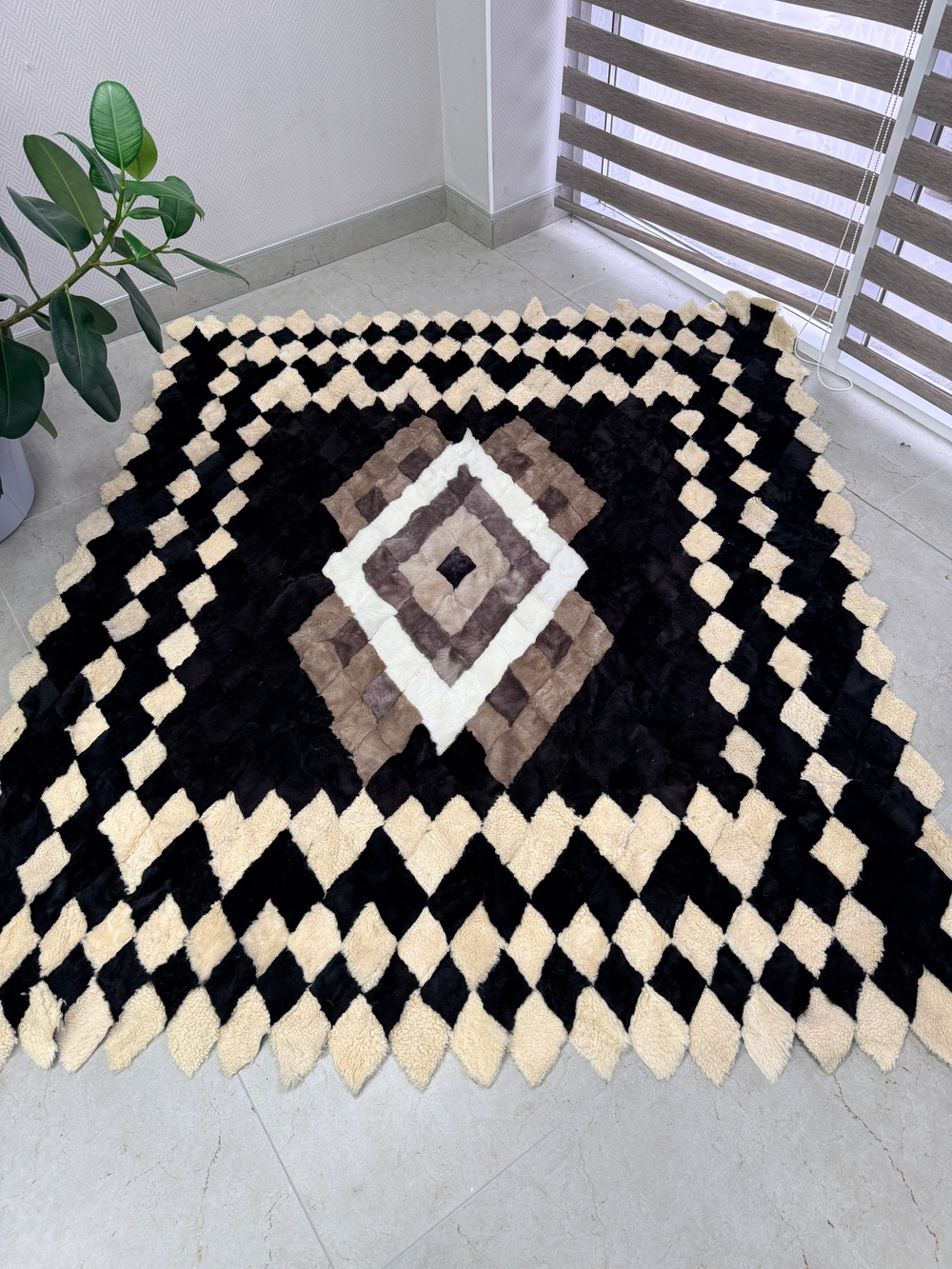 Покрывало меховое ковер из шкуры овчины