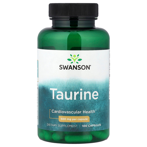 Swanson Vitamins, таурин, 500 мг, 100 капсул