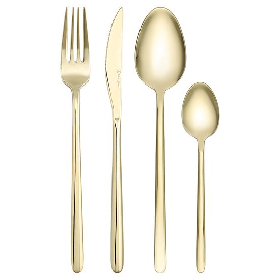 Набор столовых приборов pure, золотистые глянцевые, 16 пред.