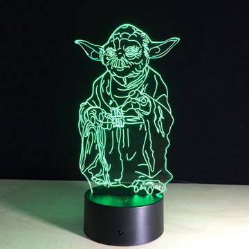 3D лампа Звёздные войны, Star Wars. Йода, Yoda