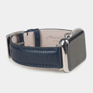 Ремешок для Apple Watch 44/45/46 mm из кожи сафьяно, синего цвета