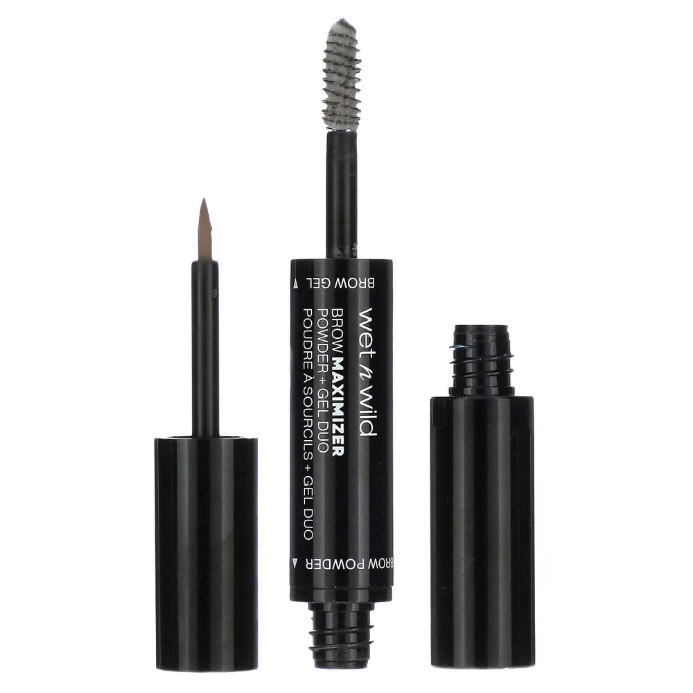 wet n wild, Brow Maximizer, средство для бровей, пудра и гель для дуэта, 1115506 пепельно-коричневый, 1 шт.