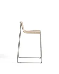 Уличный барный стул Tavari из бежевой веревки и стали