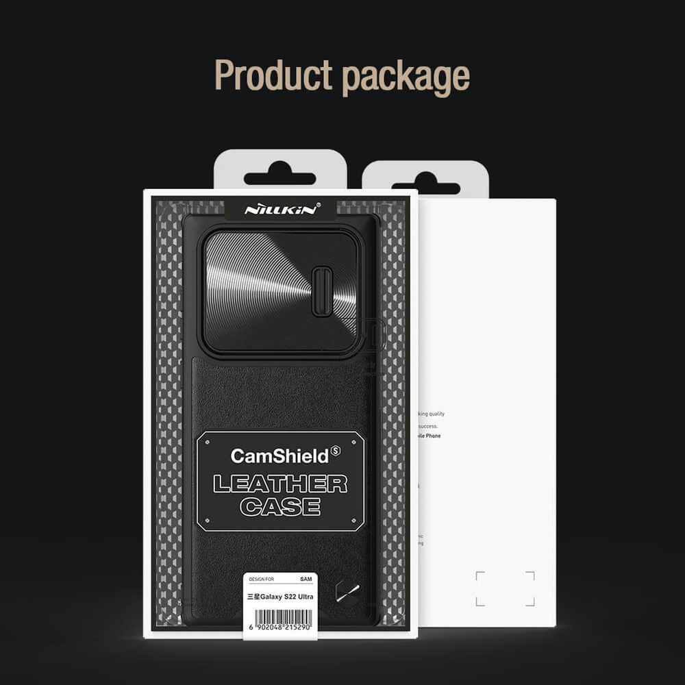 Противоударный чехол Nillkin CAMSHIELD Leather Case S с защитой камеры для Samsung Galaxy S22 Ultra