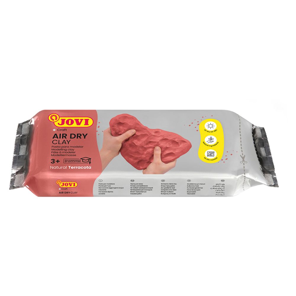 Масса для моделирования Jovi, 500 гр., терракотовая, отвердевающая, вакуумный пакет