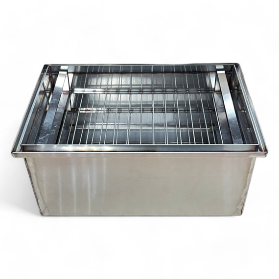 Коптильня шарабан 2в1 из нержавейки, 50х30х25 см