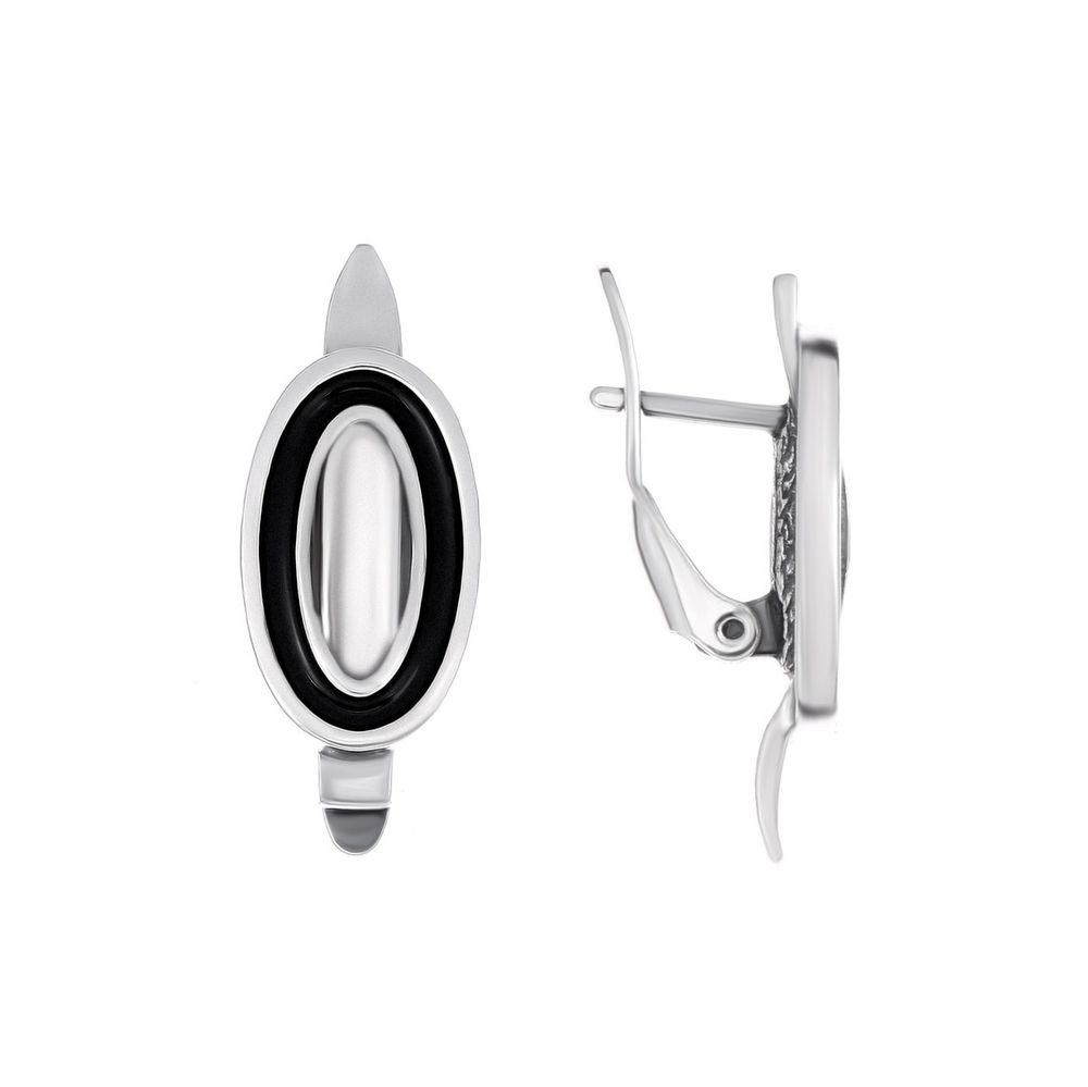 "Скарлетта" серьги в серебряном покрытии из коллекции "Linkage" от Jenavi с английским замком