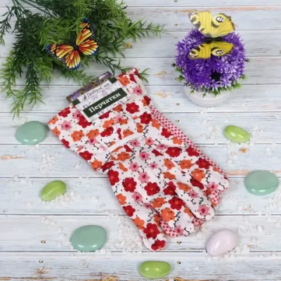 Перчатки полиэстер с полиуретановой точкой «Полянка» 9 р-р ДоброСад