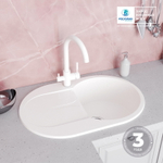 Мойка POLYGRAN ATOL-760 белый хлопок №36